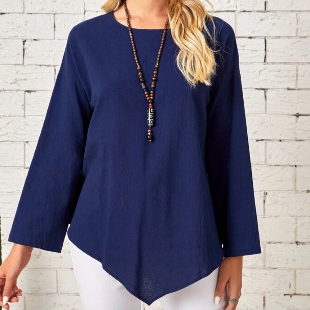 Navy Blue Women's Top - Picture 2 of 12